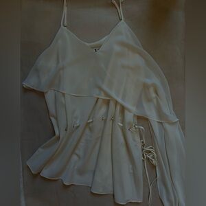 HauteHippie cream chiffon blouse